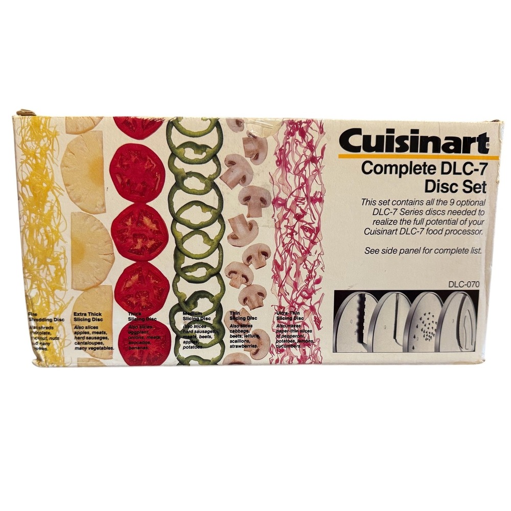 Vintage Cuisinart DLC-7 DLC-070 Complete 9 Disc Set 1980s Food Processor